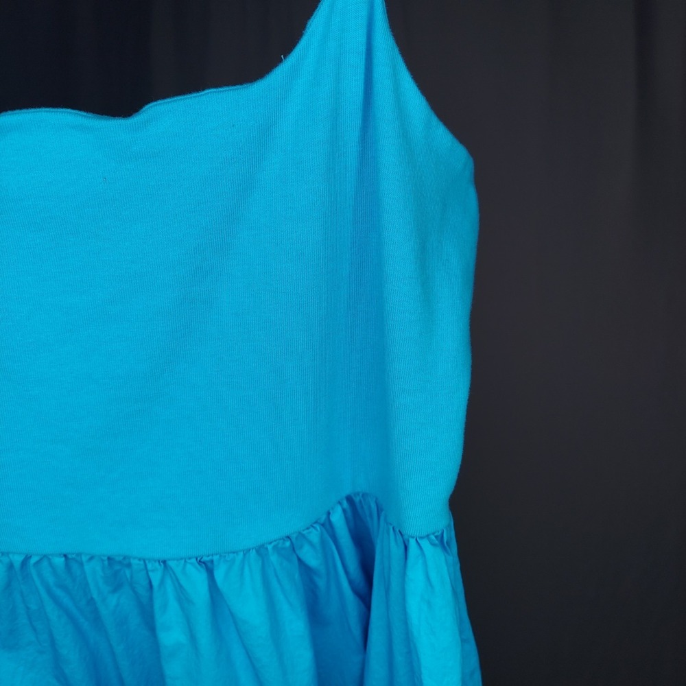Old Navy Sundress Large Turquoise Strappy Stretch Knit Bodice Cotton Skirt Maxi - Picture 4 of 9